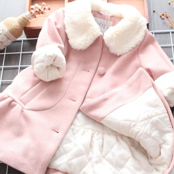 Νέο μοντέλο παιδικό παλτό για κορίτσια με απαλό ροζ χρώμα