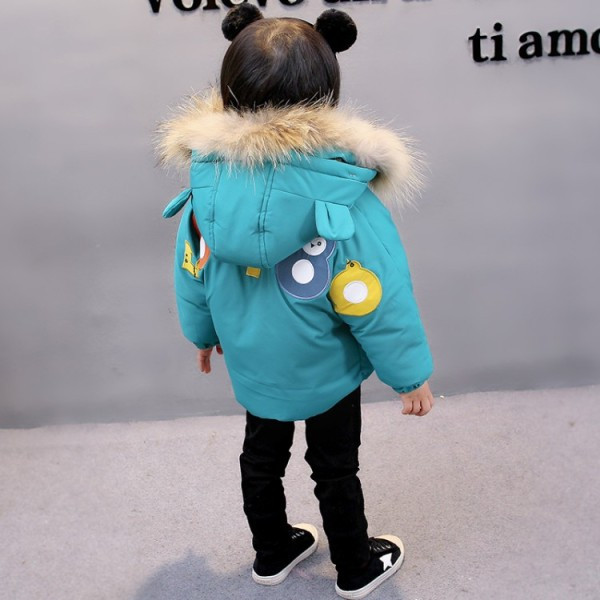 Μοντέρνο παιδικό μπουφάν για κορίτσια σε δύο χρώματα με εφαρμογή