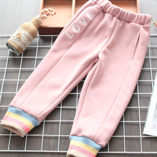 Νέο μοντέλο παιδικό αθλητικό παντελόνι  με κεντήματα σε ροζ και μαύρο χρώμα