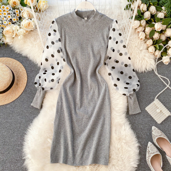 Lezser női ruha kerek nyakkivágással, négy színben