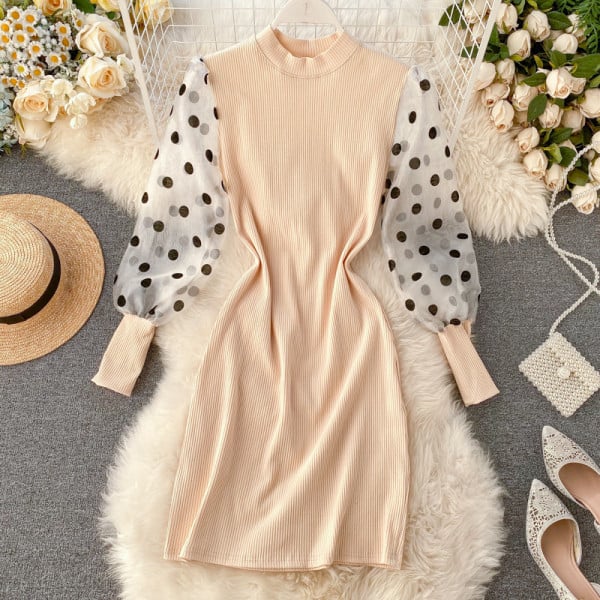 Lezser női ruha kerek nyakkivágással, négy színben