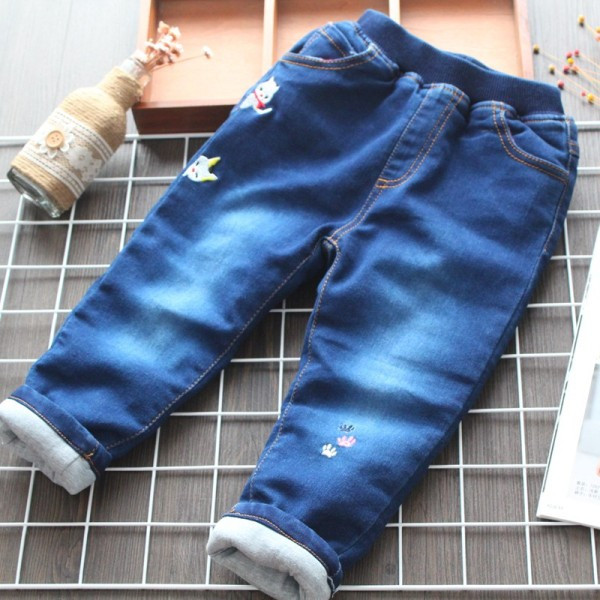 Νέο μοντέλο παιδικά τζιν με μπλε κέντημα - για κορίτσια