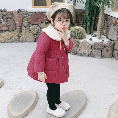 Μοντέρνο παιδικά μπουφάν για τα κορίτσια σε δύο χρώματα με κουμπιά και τσέπες