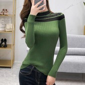 Γυναικεία casual μπλούζα σε μπεζ, πράσινο, μαύρο και πορτοκαλί χρώμα