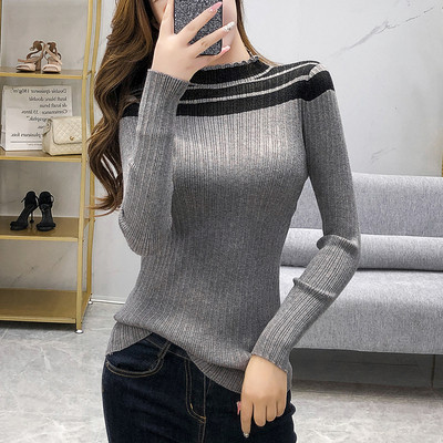 Γυναικεία casual μπλούζα σε μπεζ, πράσινο, μαύρο και πορτοκαλί χρώμα