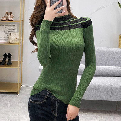 Γυναικεία casual μπλούζα σε μπεζ, πράσινο, μαύρο και πορτοκαλί χρώμα