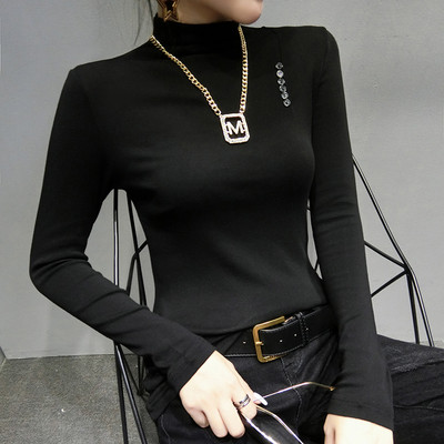 Γυναικεία μοντέρνα μπλούζα με μαύρο και καφέ χρώμα