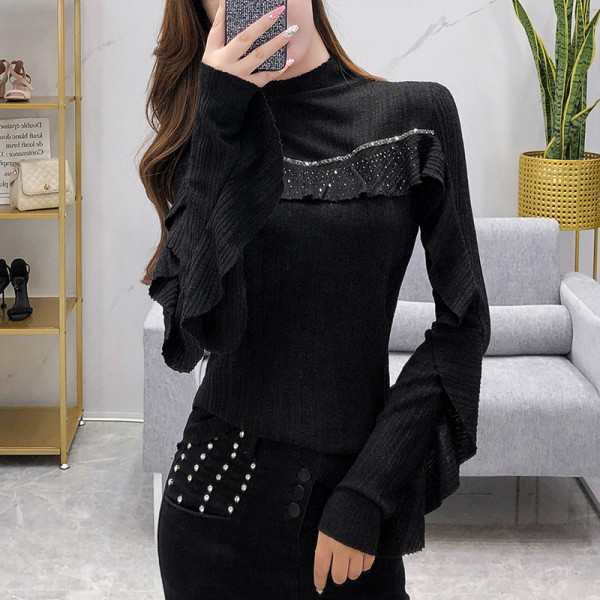 Κομψή  γυναικεία μπλούζα με μανίκια λωτού σε διάφορα χρώματα