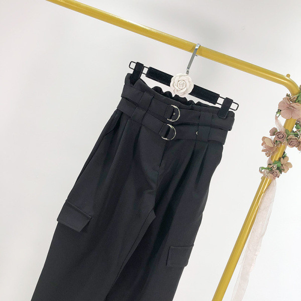 Női alkalmi nadrág magas derékkal és zsebekkel