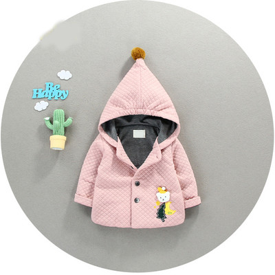 Νέο μοντέλο παιδικό μπουφάν φθινόπωρο με κουκούλα για κορίτσια σε ροζ χρώμα