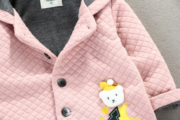 Νέο μοντέλο παιδικό μπουφάν φθινόπωρο με κουκούλα για κορίτσια σε ροζ χρώμα