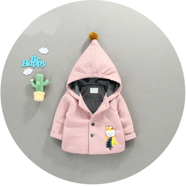 Νέο μοντέλο παιδικό μπουφάν φθινόπωρο με κουκούλα για κορίτσια σε ροζ χρώμα