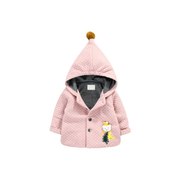 Νέο μοντέλο παιδικό μπουφάν φθινόπωρο με κουκούλα για κορίτσια σε ροζ χρώμα