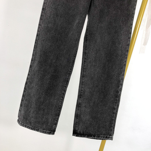 Női farmer szürke színben, magas derekú egyenes modellben