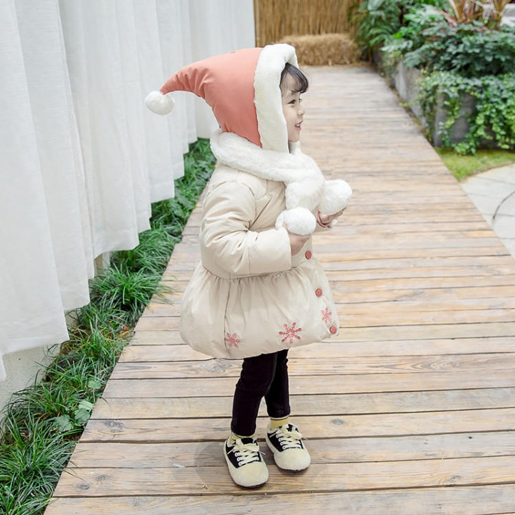 Μοντέρνο παιδικό μπουφάν με δύο χρώματα με κουμπιά και κεντήματα