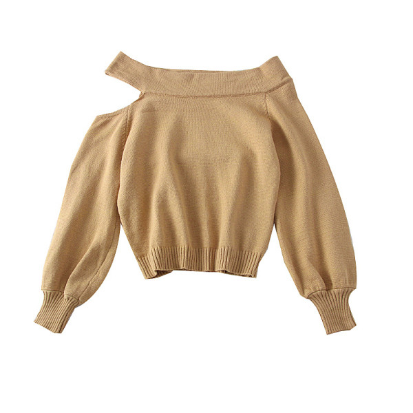 Καθημερινό γυναικείο πουλόβερ με λαιμόκοψη σε διάφορα χρώματα