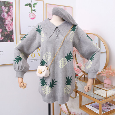 Νέο μοντέλο γυναικέιο πουλόβερ με χρωματιστό μοτίβο σε μαύρο και γκρι χρώμα