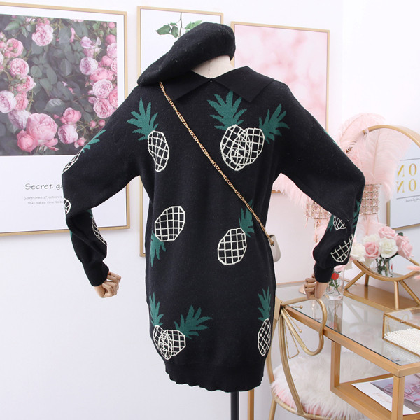 Νέο μοντέλο γυναικέιο πουλόβερ με χρωματιστό μοτίβο σε μαύρο και γκρι χρώμα