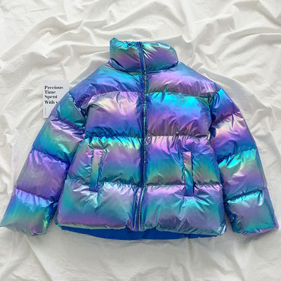 Μοντέρνο γυναικείο κοντό μπουφάν με φερμουάρ και ψηλό γιακά σε τέσσερα χρώματα