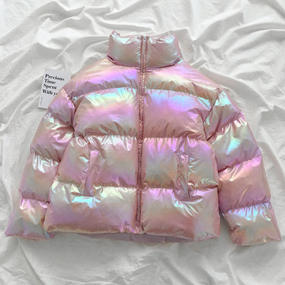 Μοντέρνο γυναικείο κοντό μπουφάν με φερμουάρ και ψηλό γιακά σε τέσσερα χρώματα