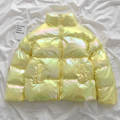 Μοντέρνο γυναικείο κοντό μπουφάν με φερμουάρ και ψηλό γιακά σε τέσσερα χρώματα