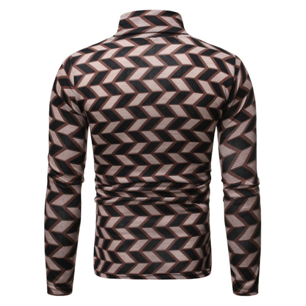 Μοντέρνο  ανδρικό πουλόβερ  με υψηλό κολάρο σε δύο χρώματα