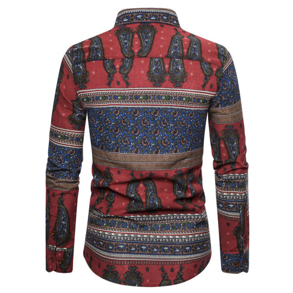 Modern férfi ing mintás, hosszú ujjú