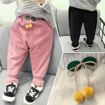 Μοντέρνα παντελόνια για κορίτσια σε τρία χρώματα με κορδόνια και τσέπες