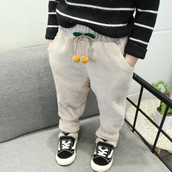 Μοντέρνα παντελόνια για κορίτσια σε τρία χρώματα με κορδόνια και τσέπες