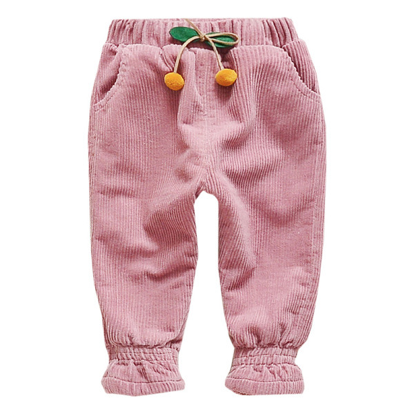 Μοντέρνα παντελόνια για κορίτσια σε τρία χρώματα με κορδόνια και τσέπες