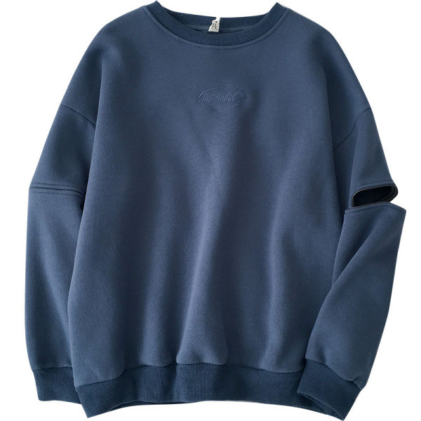 Γυναικεία μπλούζα με μακρύ μανίκι με ωοειδές λαιμόκοψη σε ροζ και μπλε χρώμα