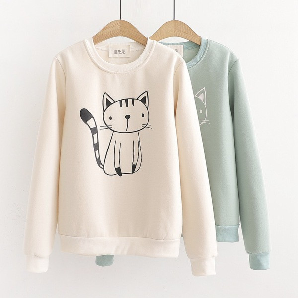 Μοντέρνα γυναικεία μπλούζα με στρογγυλό λαιμόκοψη και εφαρμογή σε πράσινο και μπεζ χρώμα