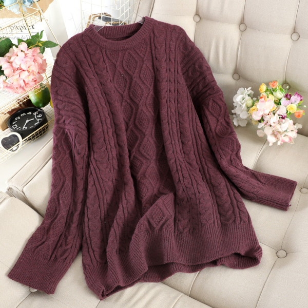 Pulover de dama casual cu decolteu rotund in mai multe culori