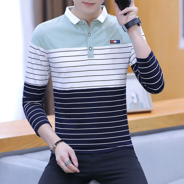 Modern férfi blúz gombokkal és klasszikus gallérral, három színben