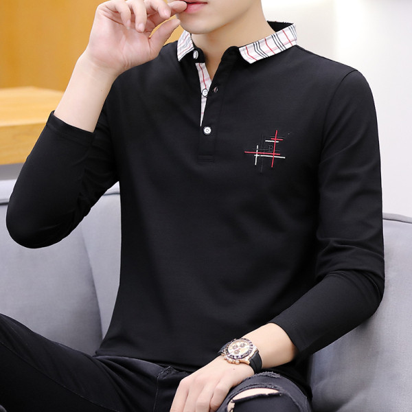 Aktuális férfi blúz három színben, hímzéssel és gombokkal