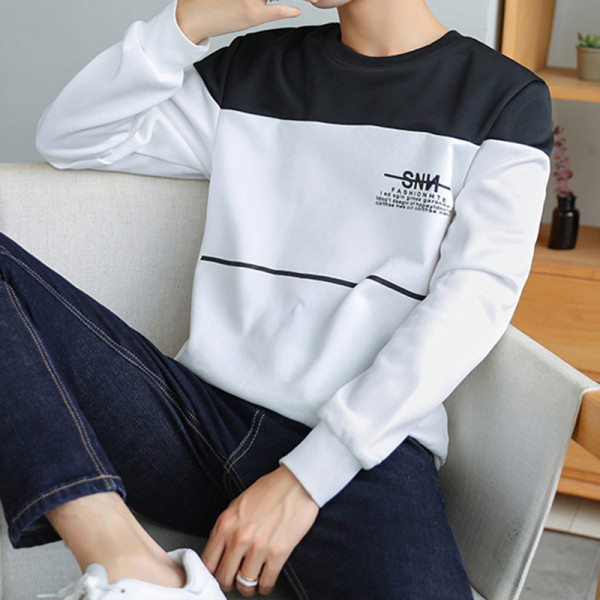 Modern férfi blúz három színben ovális nyakkivágással és feliratokkal