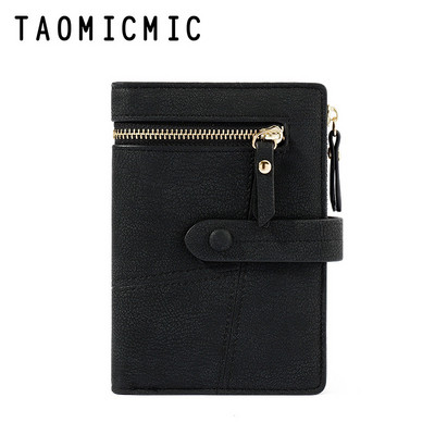 Napi női pénztárca cipzárral és gombbal, nyolc színben