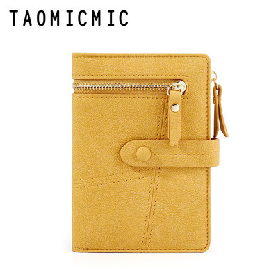 Napi női pénztárca cipzárral és gombbal, nyolc színben