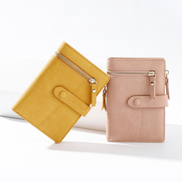 Napi női pénztárca cipzárral és gombbal, nyolc színben