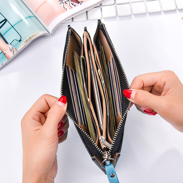 Καθημερινό γυναικείο πορτοφόλι με φερμουάρ σε διάφορα χρώματα