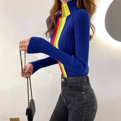 Γυναικεία μπλούζα με κολάρο σε τρία χρώματα