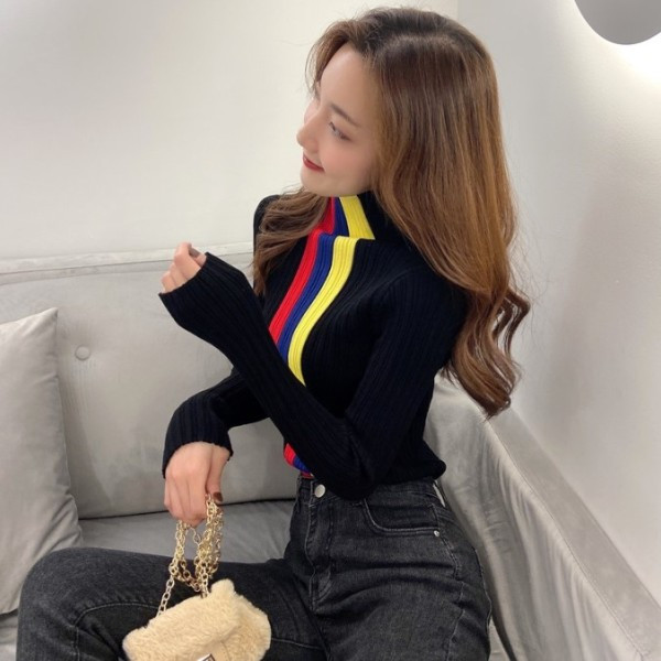 Γυναικεία μπλούζα με κολάρο σε τρία χρώματα