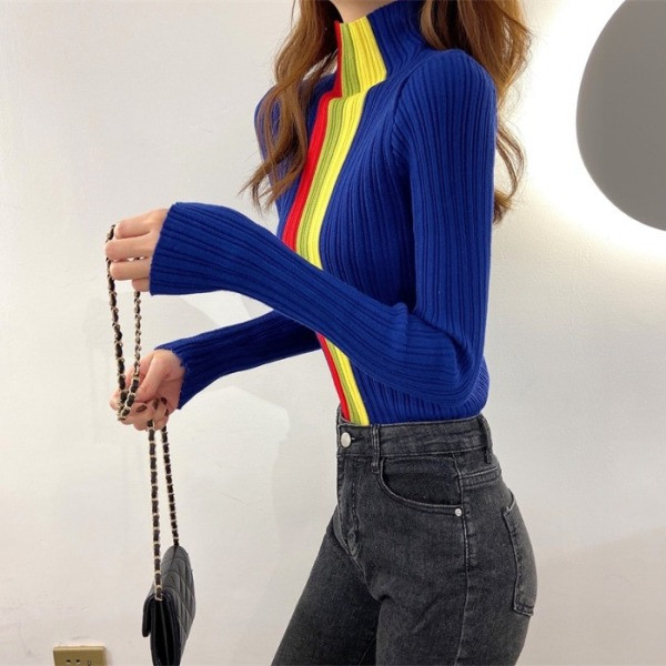 Γυναικεία μπλούζα με κολάρο σε τρία χρώματα