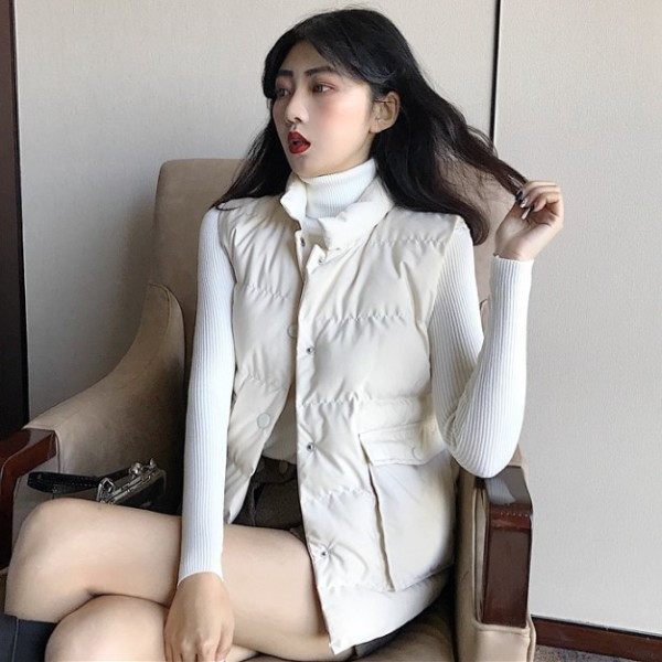 Női tavaszi-őszi mellény fehér és fekete színben