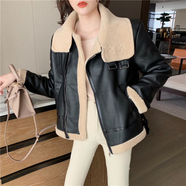 Rövid bőrkabát puha béléssel, barna és fekete színben