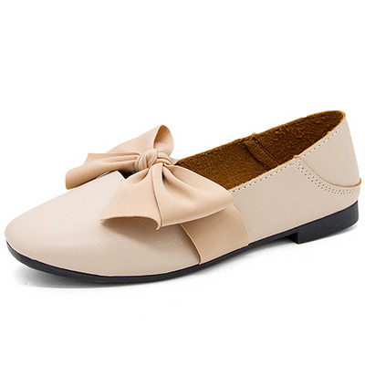 Έκο δερμάτινα γυναικεία παπούτσια με ίσια πέλματα και κορδέλα σε διάφορα χρώματα