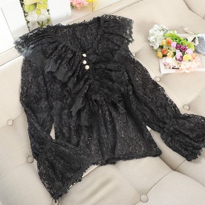 Cămașă de damă din dantelă cu decolteu în V în cinci culori diferite