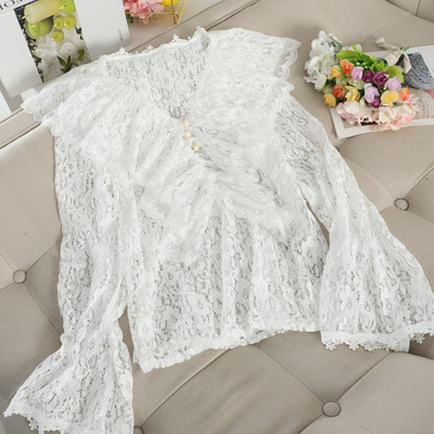 Cămașă de damă din dantelă cu decolteu în V în cinci culori diferite