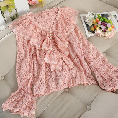 Cămașă de damă din dantelă cu decolteu în V în cinci culori diferite