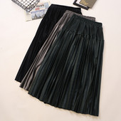 Modern női bársony szoknya négy színben, magas derékkal